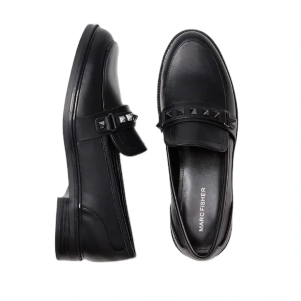 Marc Fisher - Cancia Black Studded Loafers Sz 9.5